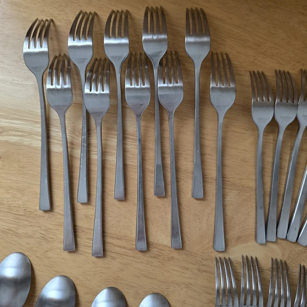 Cambridge Stainless Flatware 50 Pc Set Service for 10 Satin Tapered Handles